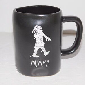 Rae Dunn Black White MUMMY Halloween Wrapped Monster Mug